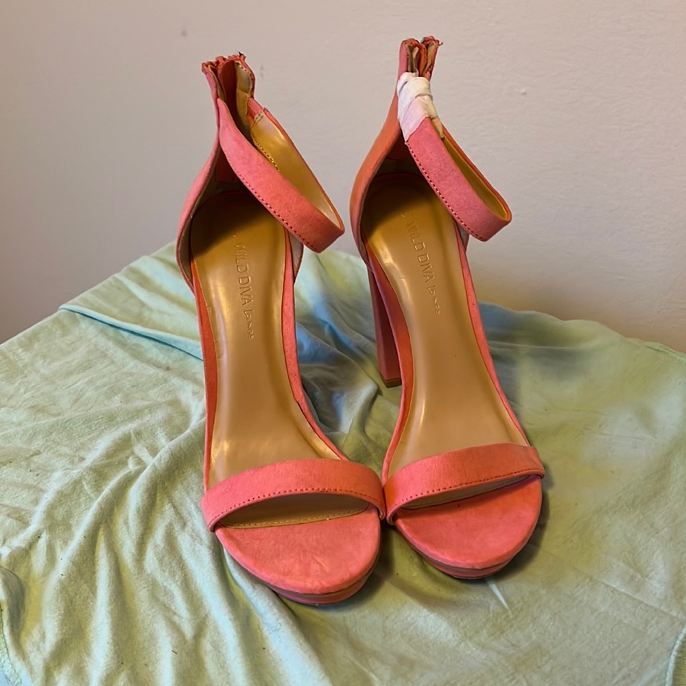Pink Sandal Block Heels